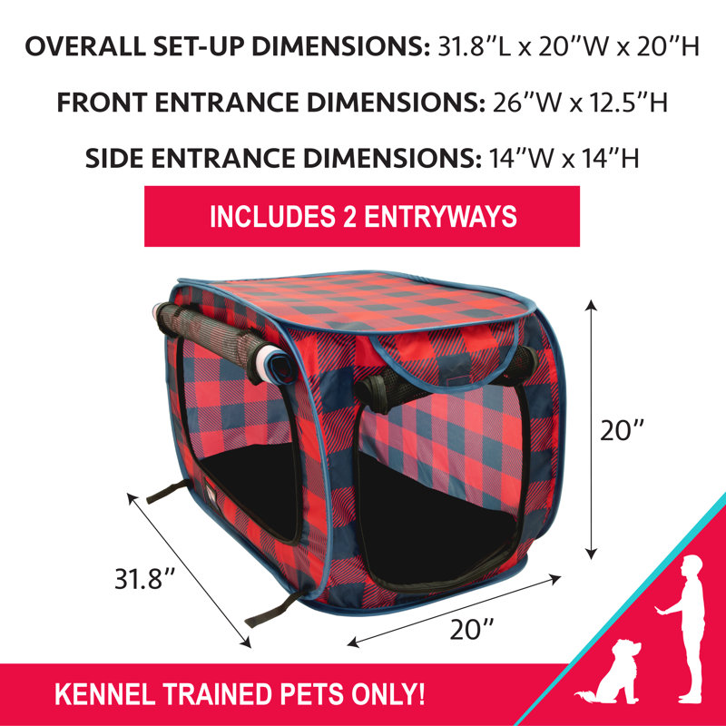 Tucker Murphy Pet™ SPORT PET Large Plaid Pop Open Kennel Wayfair